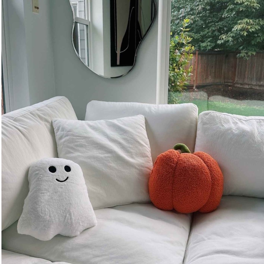 Target Sherpa Halloween Decorative Pillows - Ghost & Pumpkin NEW